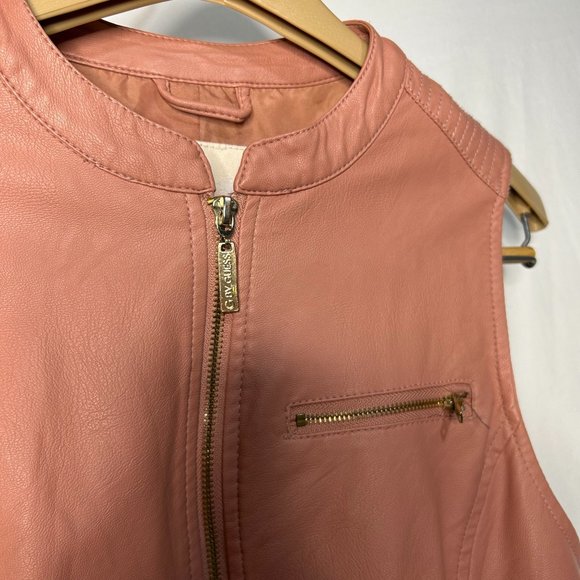 G by Guess Full Zipper Vest Women's Size Small Faux Leather - Picture 3 of 5